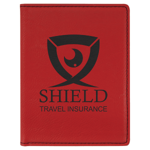 4 1/4" x 5 1/2" Red Laserable Leatherette Passport Holder - GFT903 - Austin Print Co.