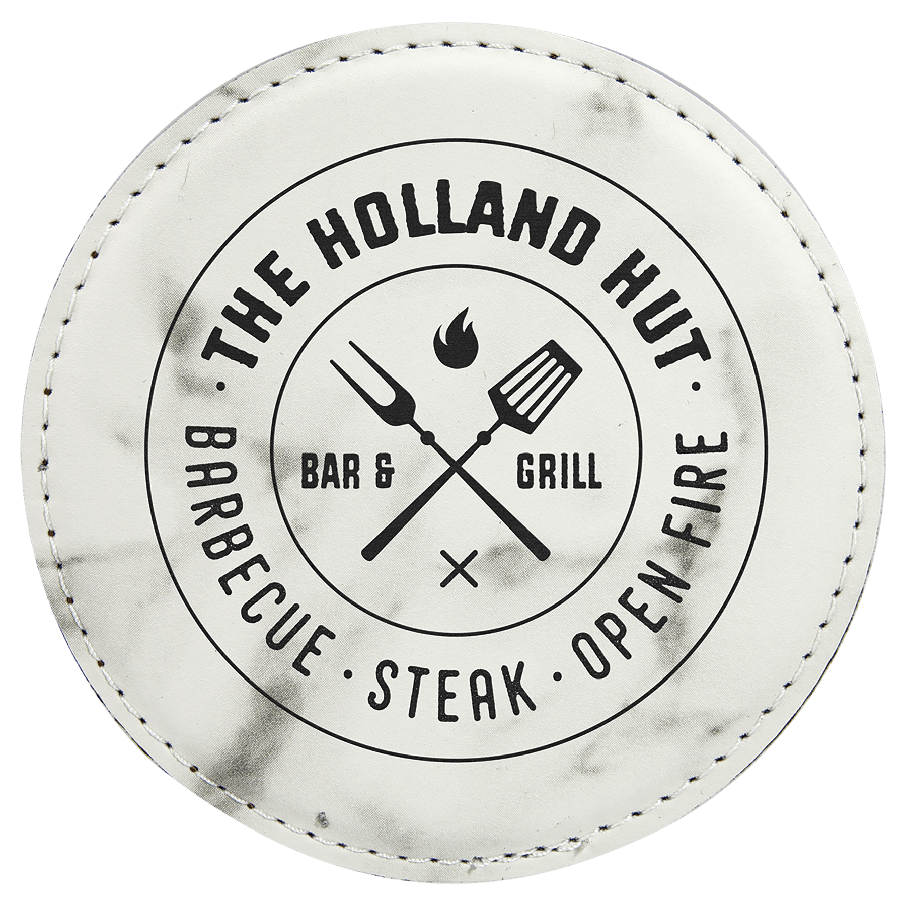 4" Round Laserable Leatherette Coaster - JDS