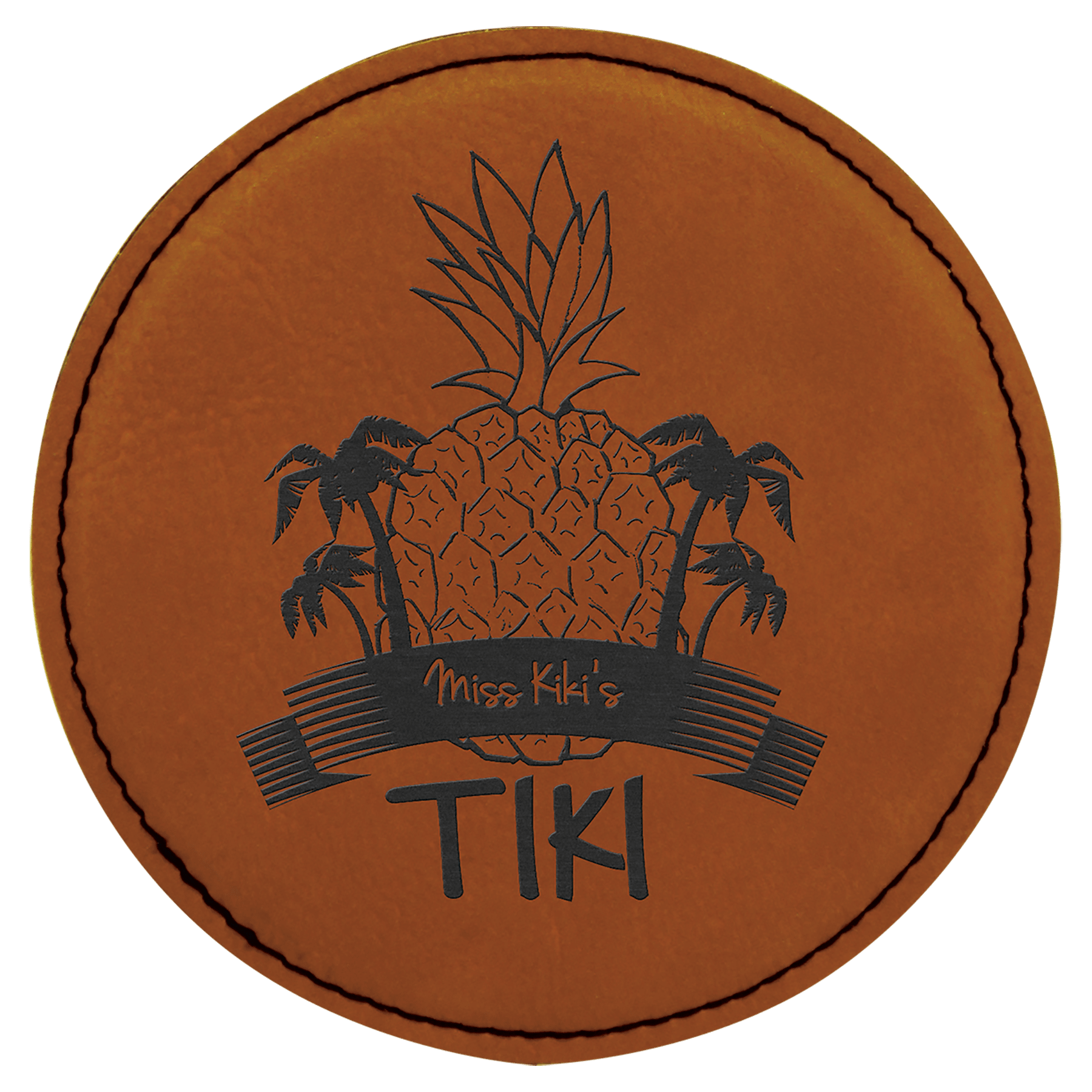 4" Round Laserable Leatherette Coaster - JDS