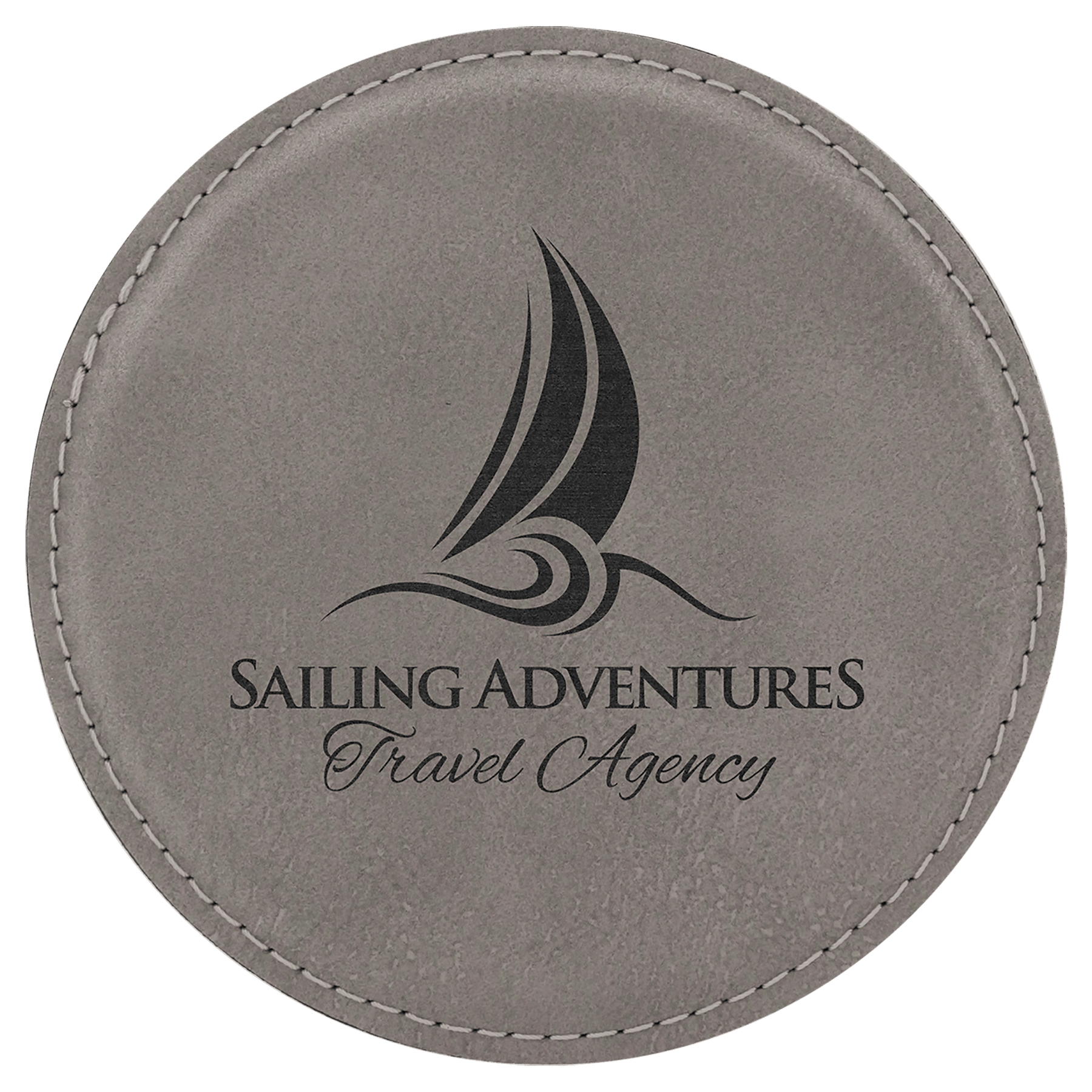 4" Round Laserable Leatherette Coaster - JDS