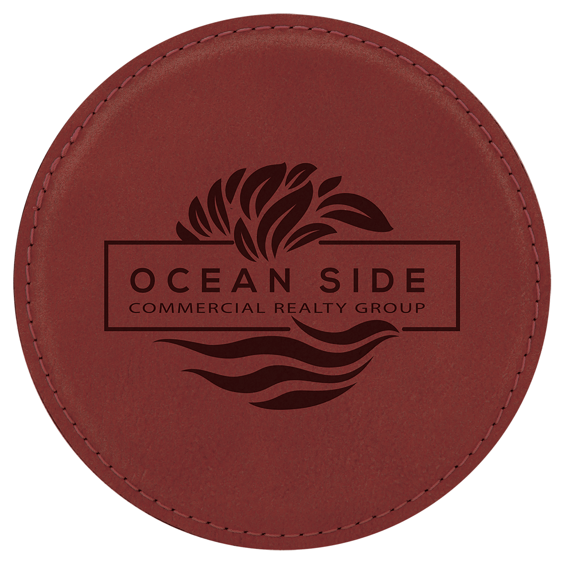 4" Round Laserable Leatherette Coaster - JDS