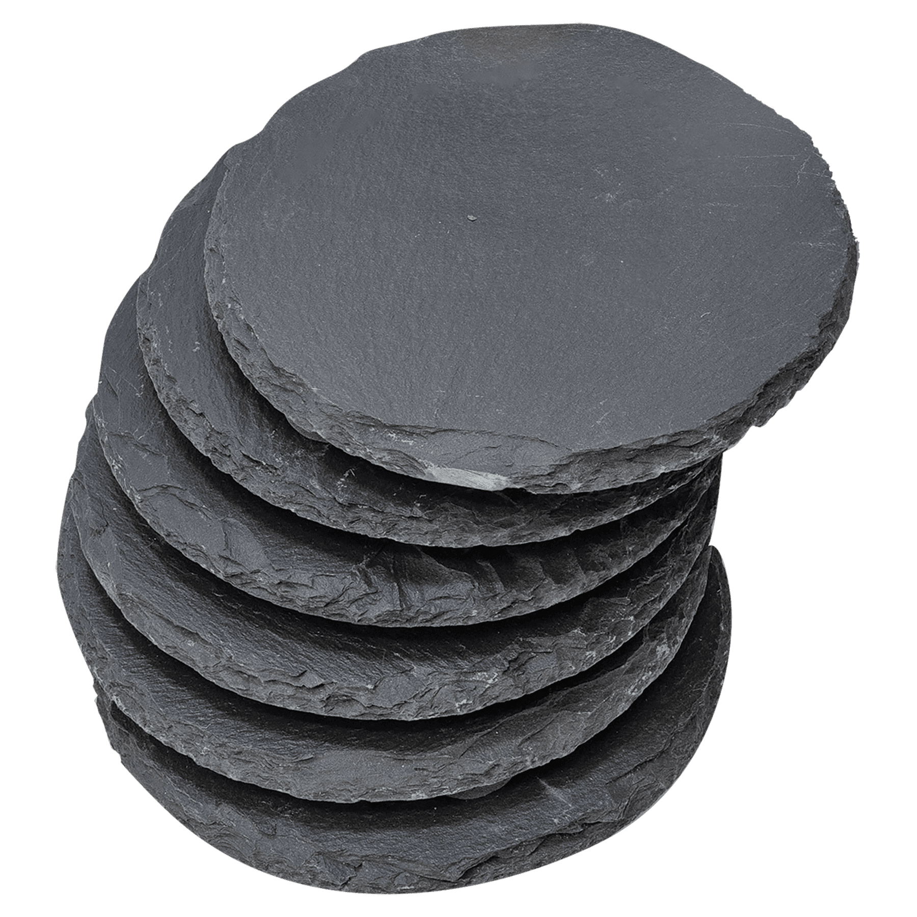 4" Round Slate Coaster Set - 6 Piece - JDS
