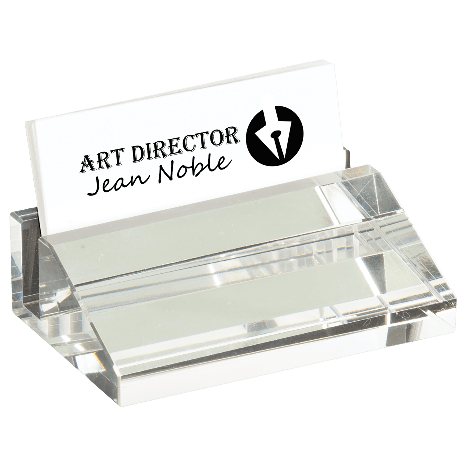 4" x 2 1/2" Crystal Business Card Holder - JDS