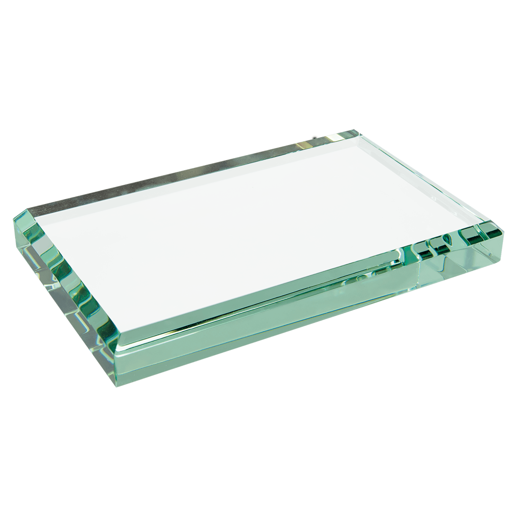 4" x 2 1/2" x 1/2" Jade Glass Paperweight - JDS