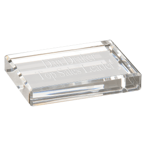 4" x 3" Crystal Rectangle Paperweight - CRY3616 - Austin Print Co.