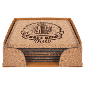 4" x 4" Square Cork 6 - Coaster Set - GFT623 - JDS