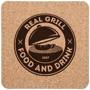 4" x 4" Square Cork Coaster with Stitching - GFT621 - JDS