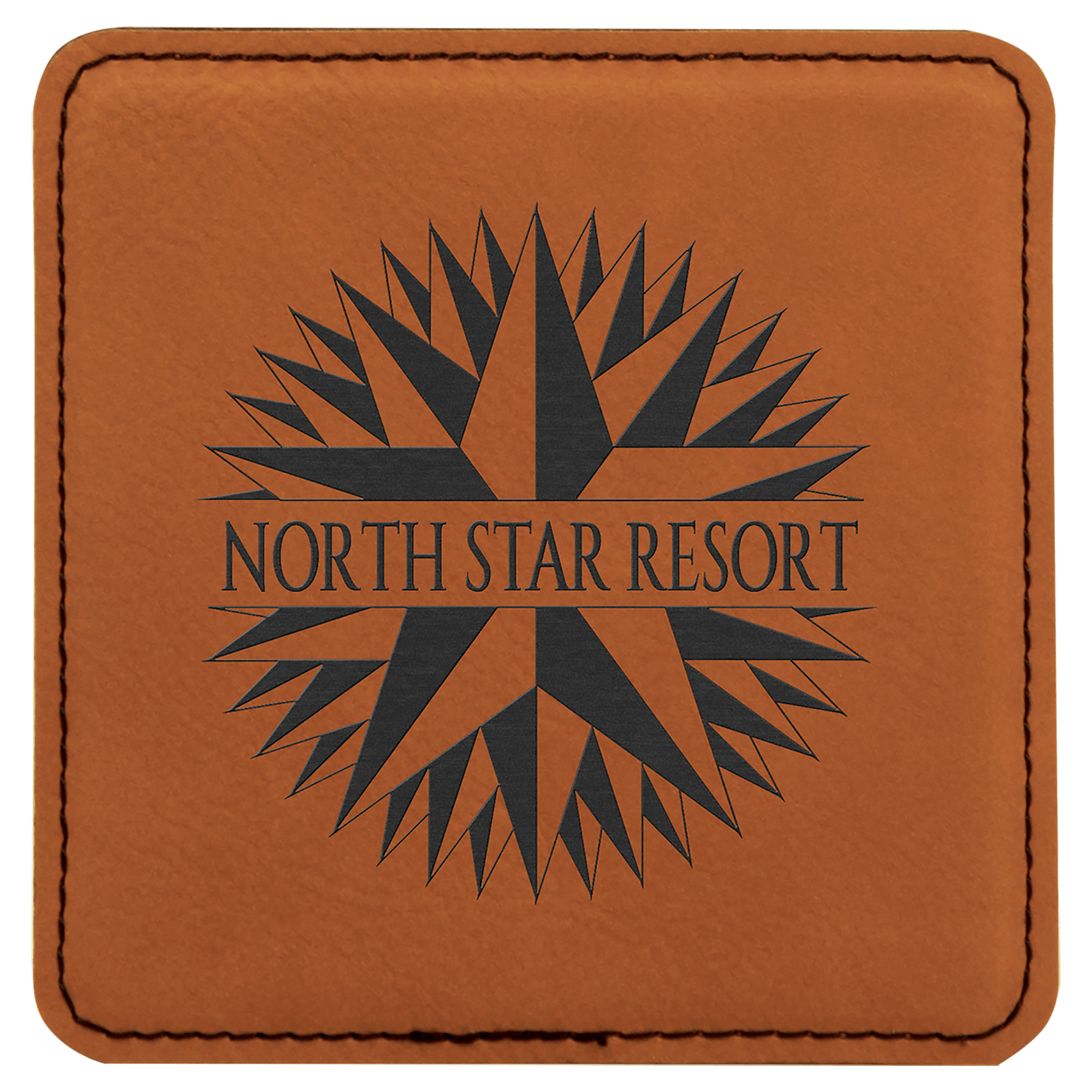 4" x 4" Square Laserable Leatherette Coaster - JDS