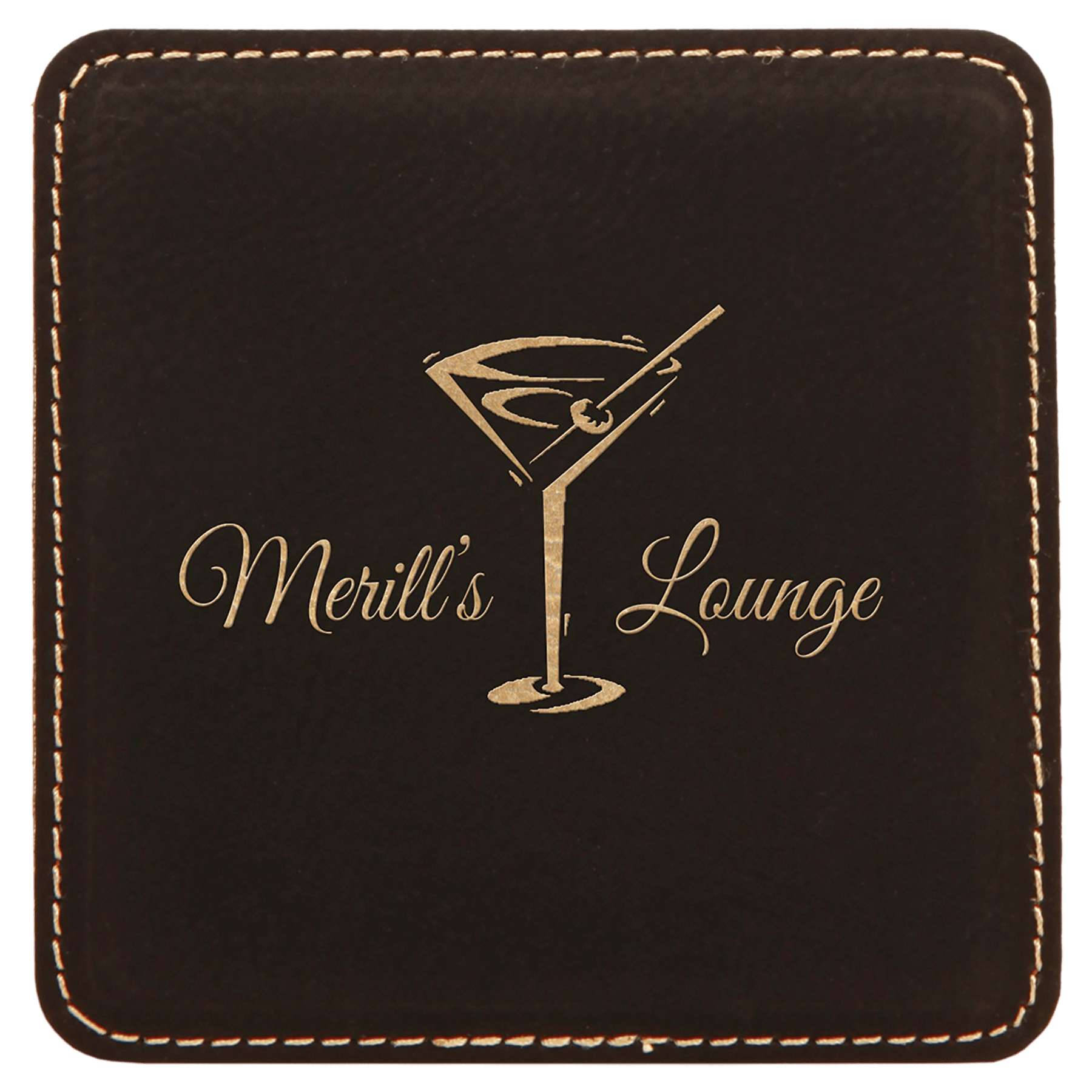 4" x 4" Square Laserable Leatherette Coaster - JDS