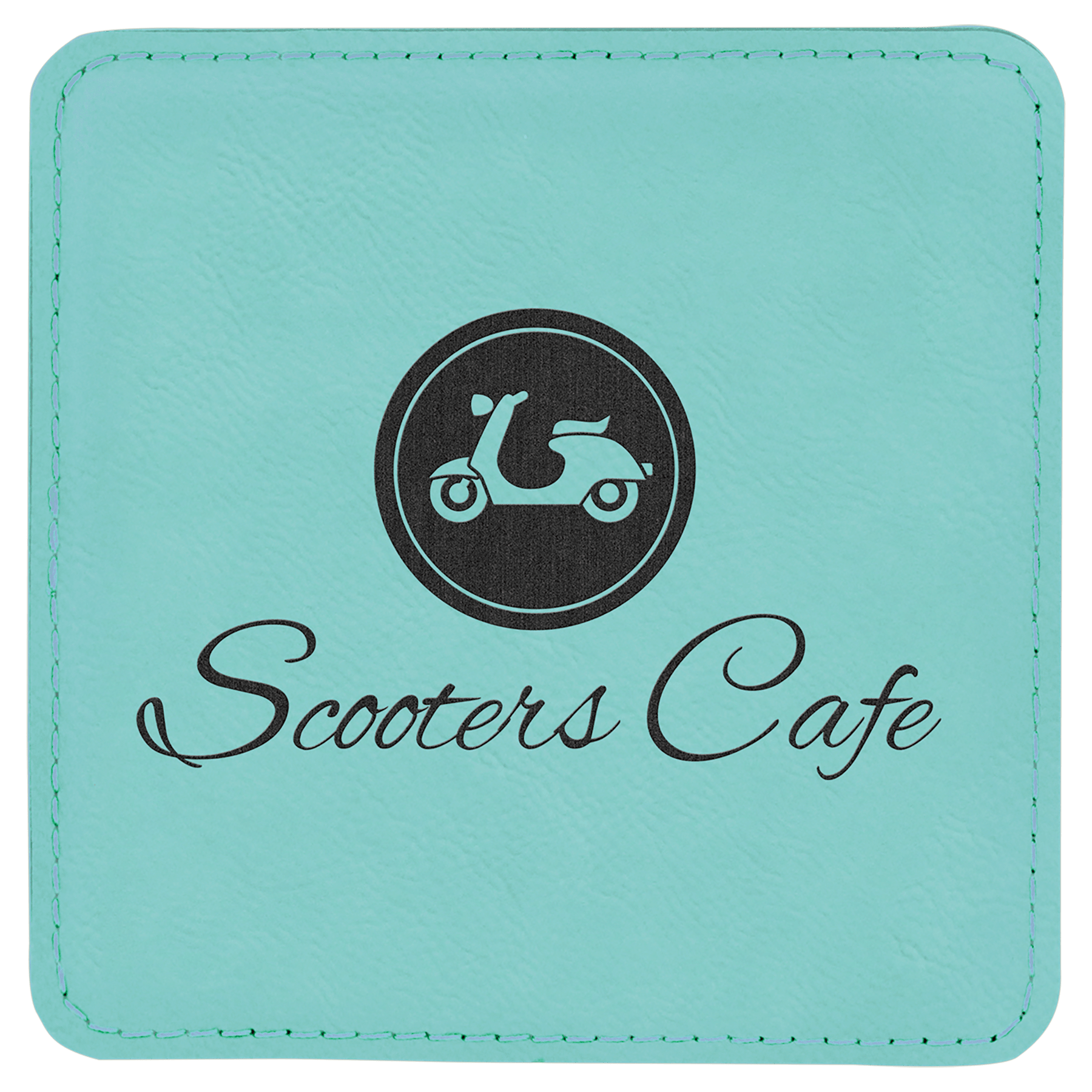 4" x 4" Square Laserable Leatherette Coaster - JDS