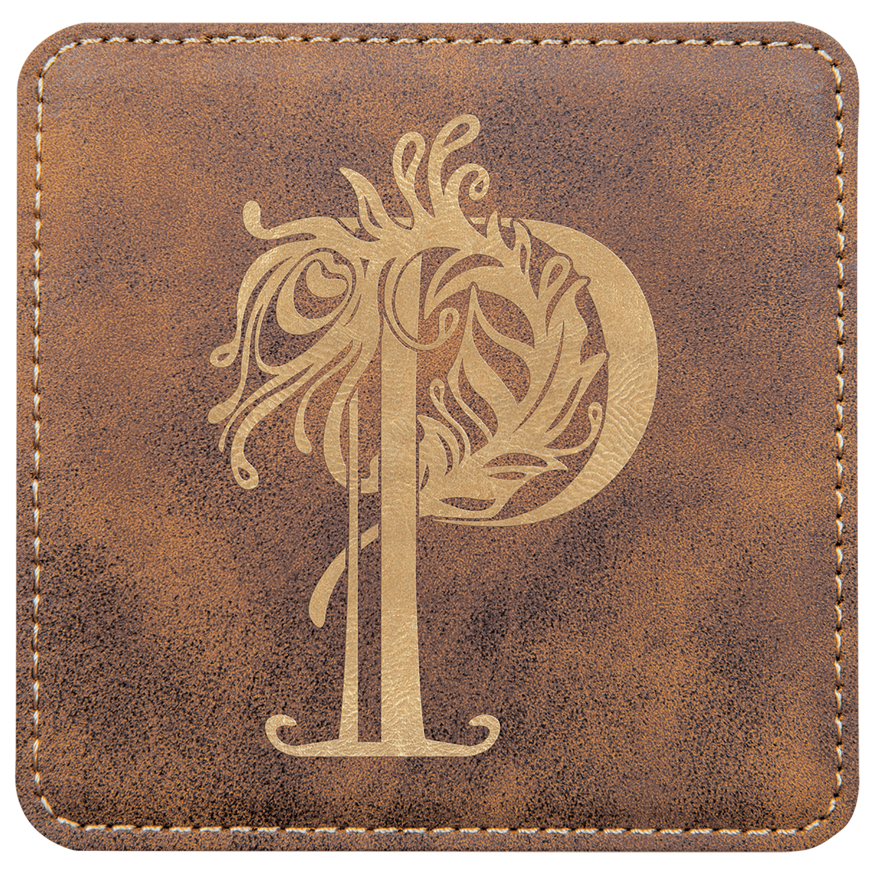 4" x 4" Square Laserable Leatherette Coaster - JDS