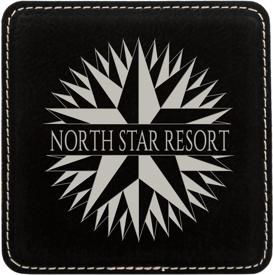 4" x 4" Square Laserable Leatherette Coaster - JDS