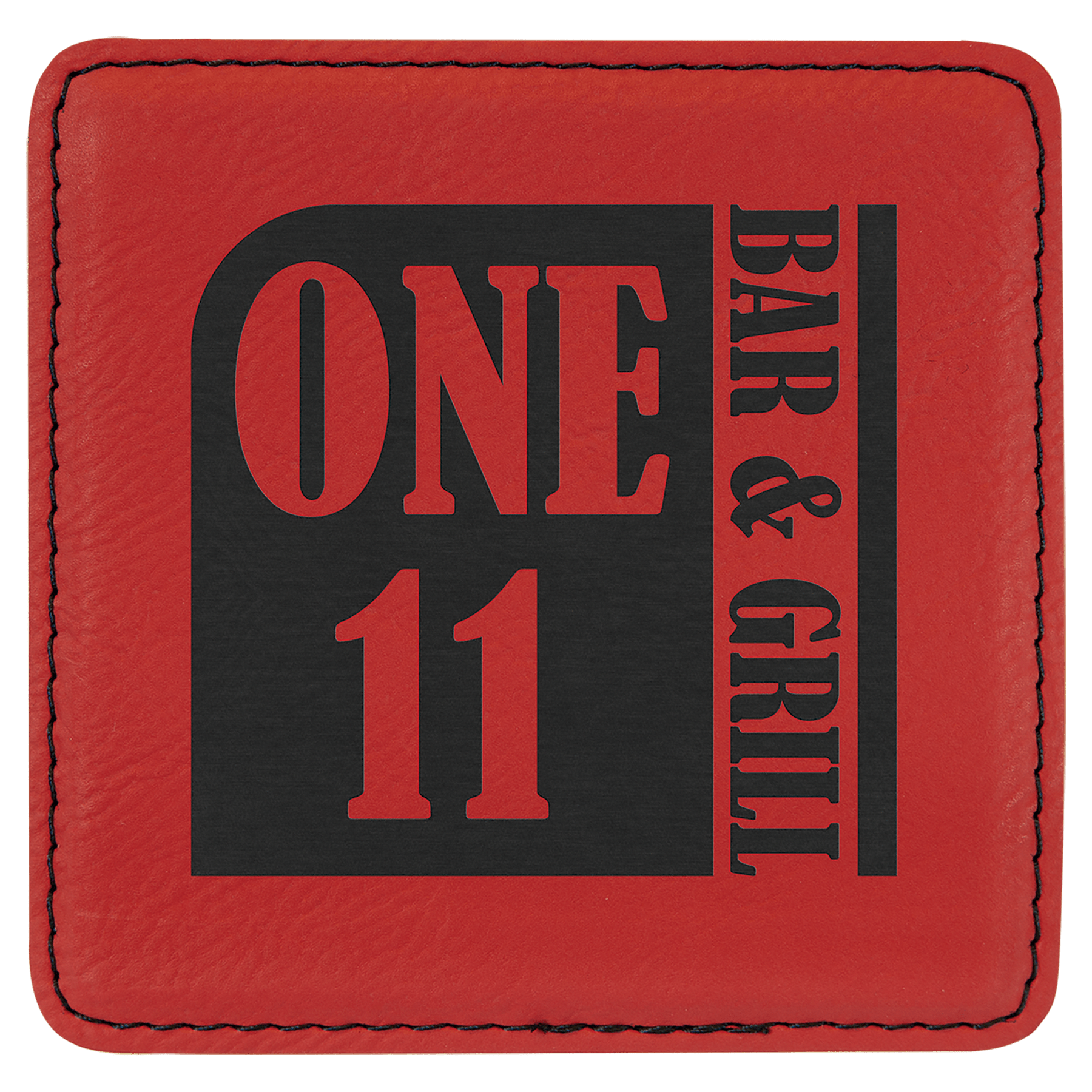 4" x 4" Square Laserable Leatherette Coaster - JDS