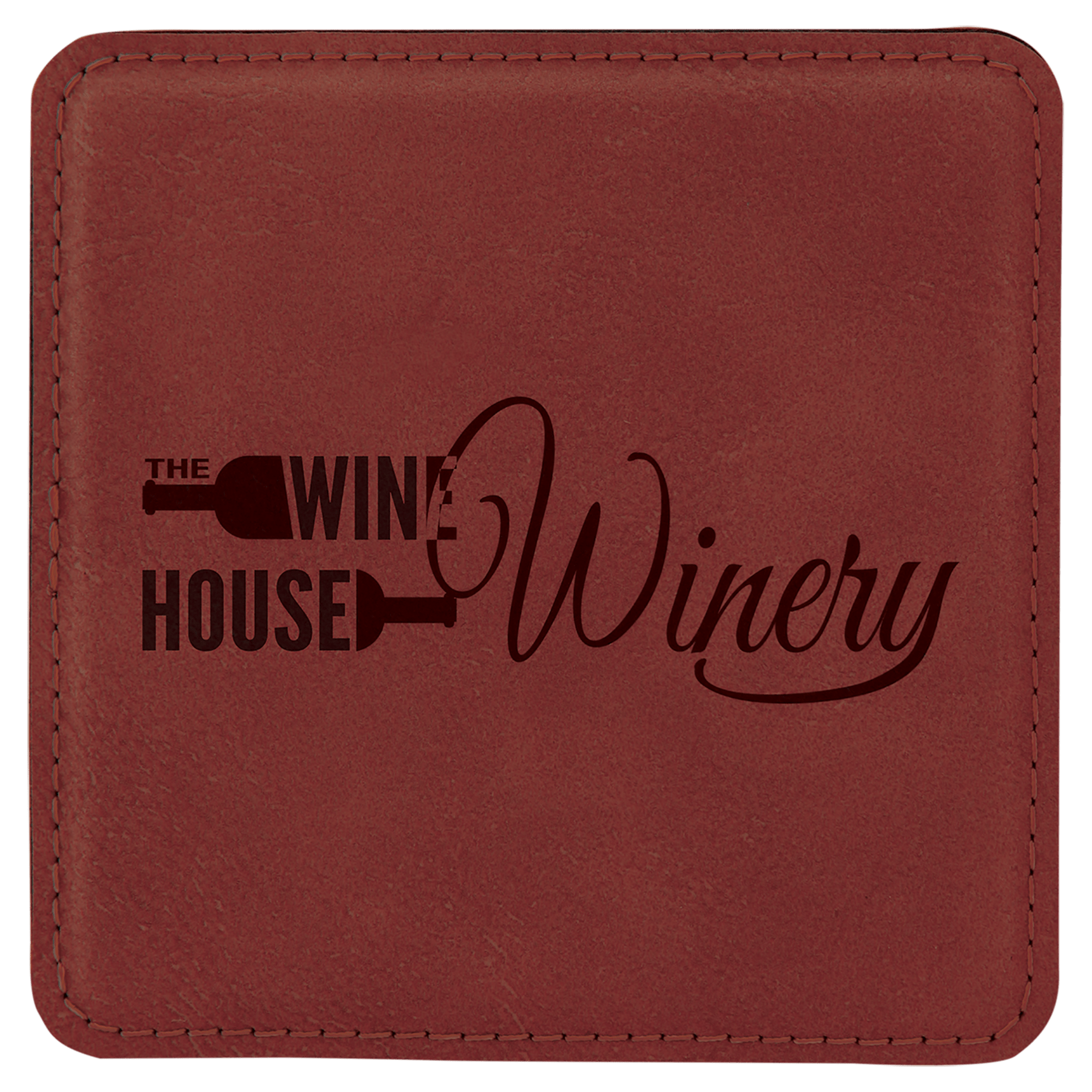 4" x 4" Square Laserable Leatherette Coaster - JDS