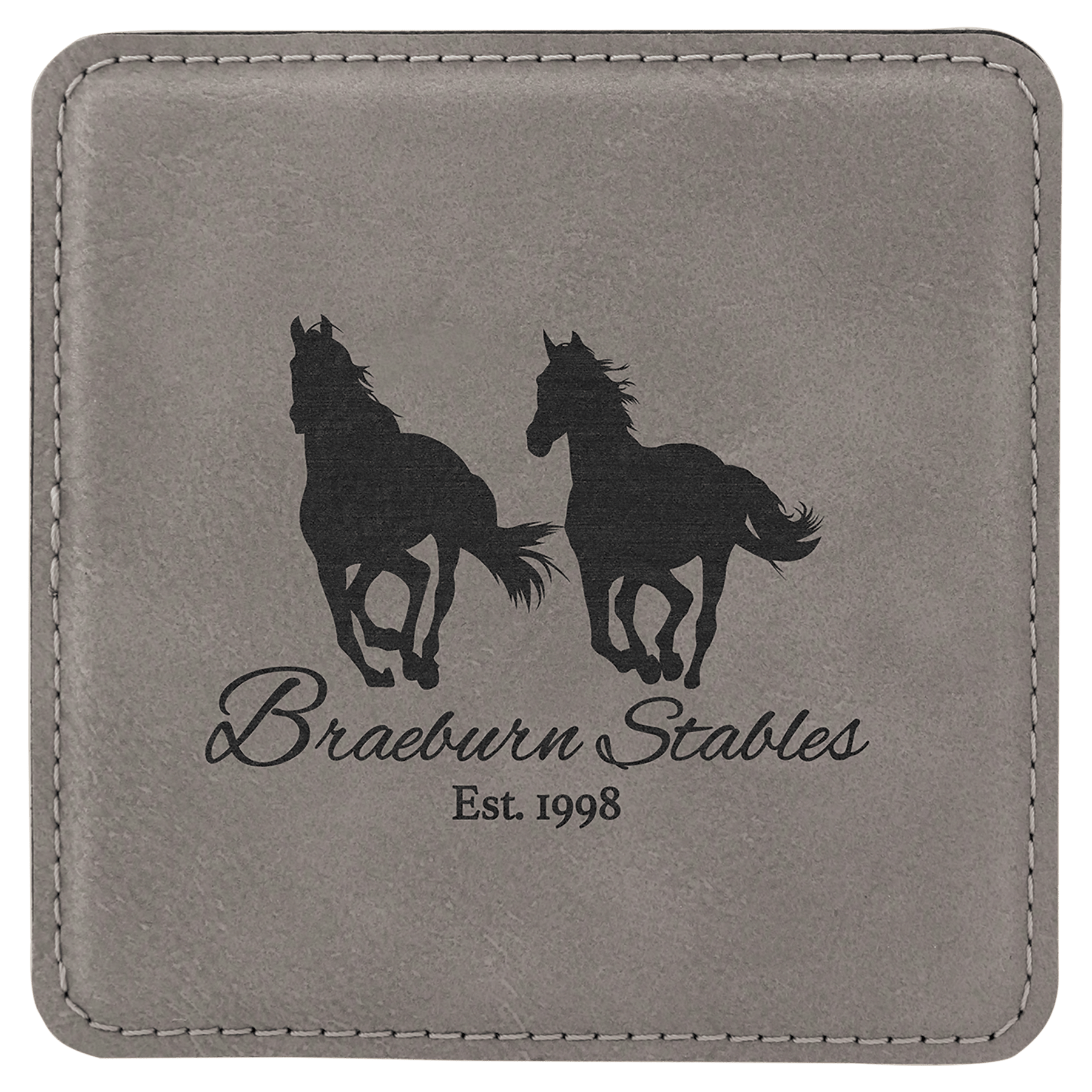 4" x 4" Square Laserable Leatherette Coaster - JDS