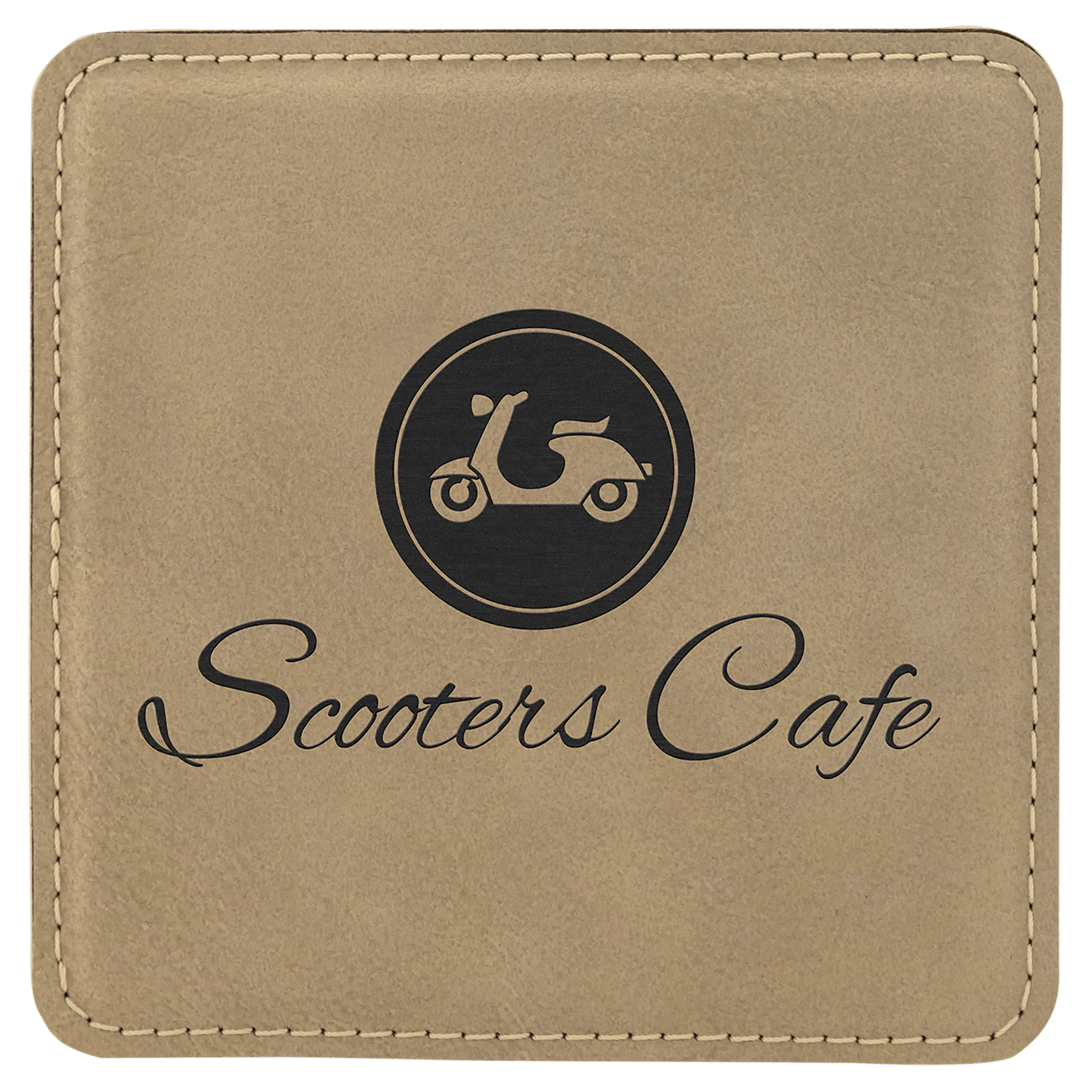 4" x 4" Square Laserable Leatherette Coaster - JDS