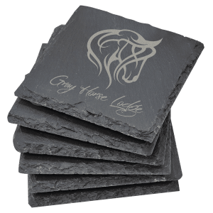4" x 4" Square Slate Coaster Set - 6 Piece - SLT003 - JDS