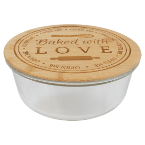 44 oz. Round Glass Container with Bamboo Lid - GSC304 - Austin Print Co.
