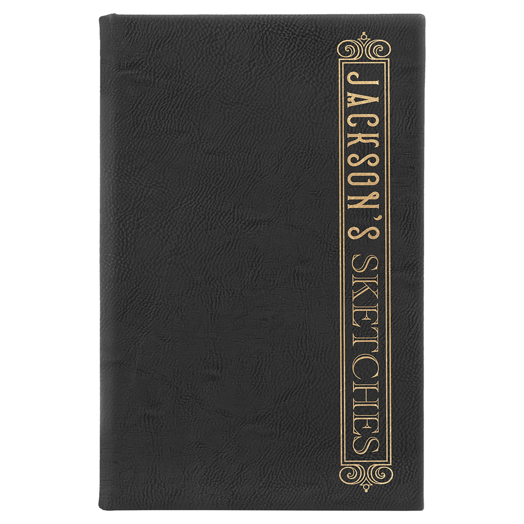 5 1/4" x 8 1/4" Laserable Leatherette Sketch Book with Unlined Notepad - JDS