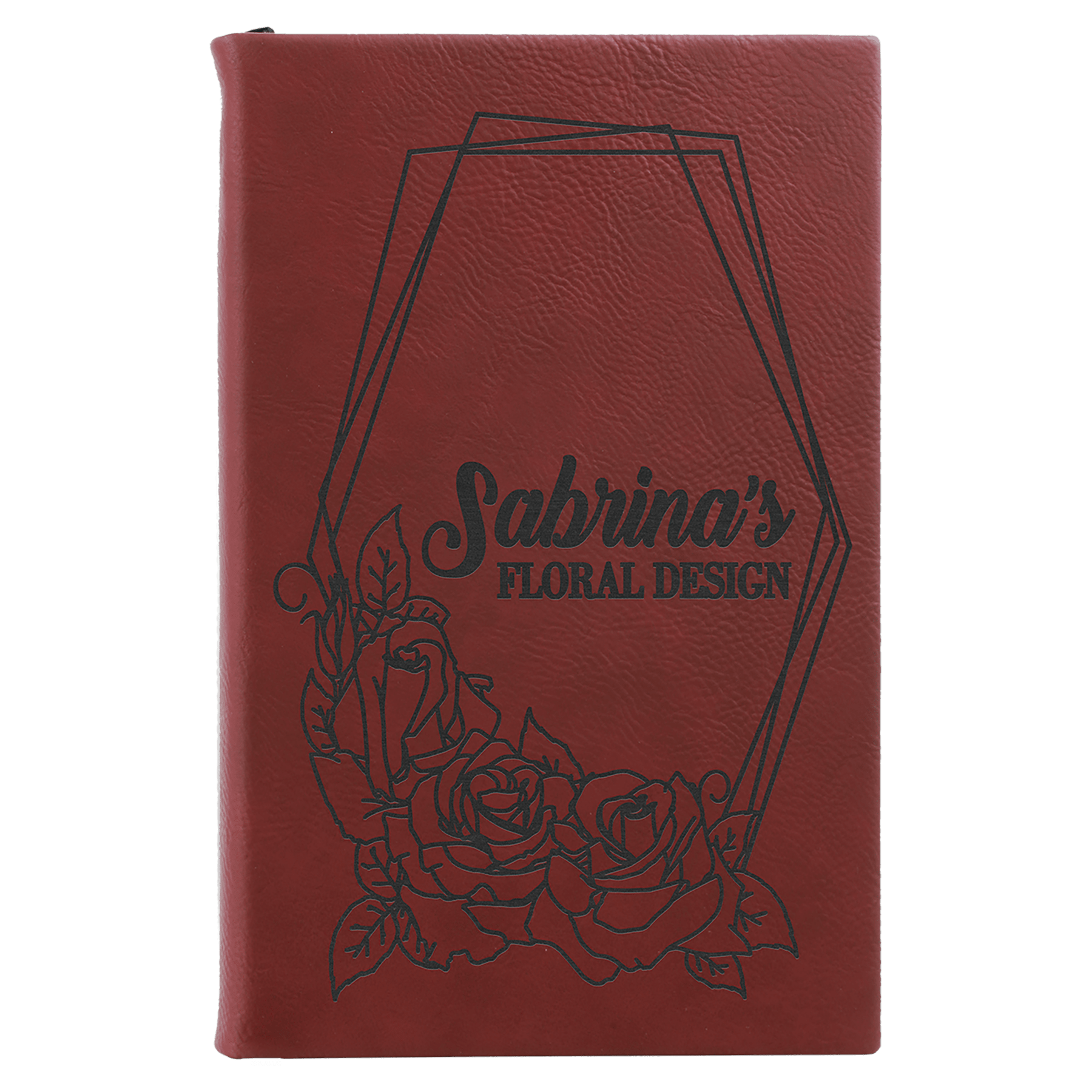 5 1/4" x 8 1/4" Laserable Leatherette Sketch Book with Unlined Notepad - JDS