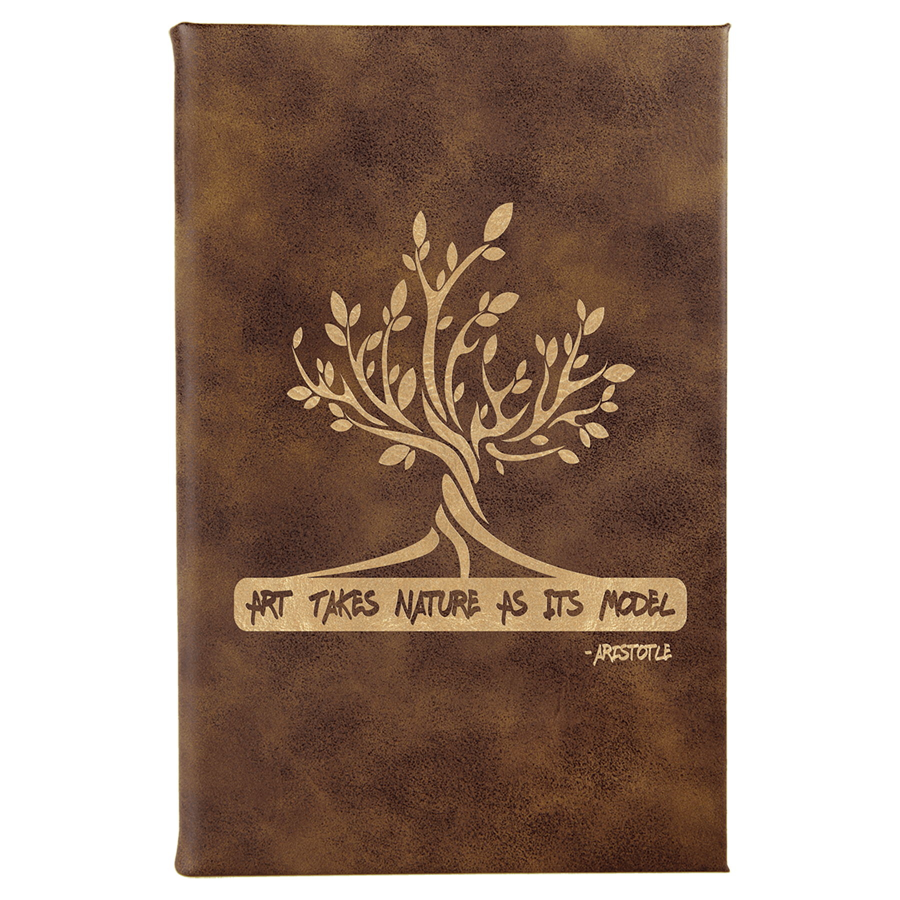 5 1/4" x 8 1/4" Laserable Leatherette Sketch Book with Unlined Notepad - JDS