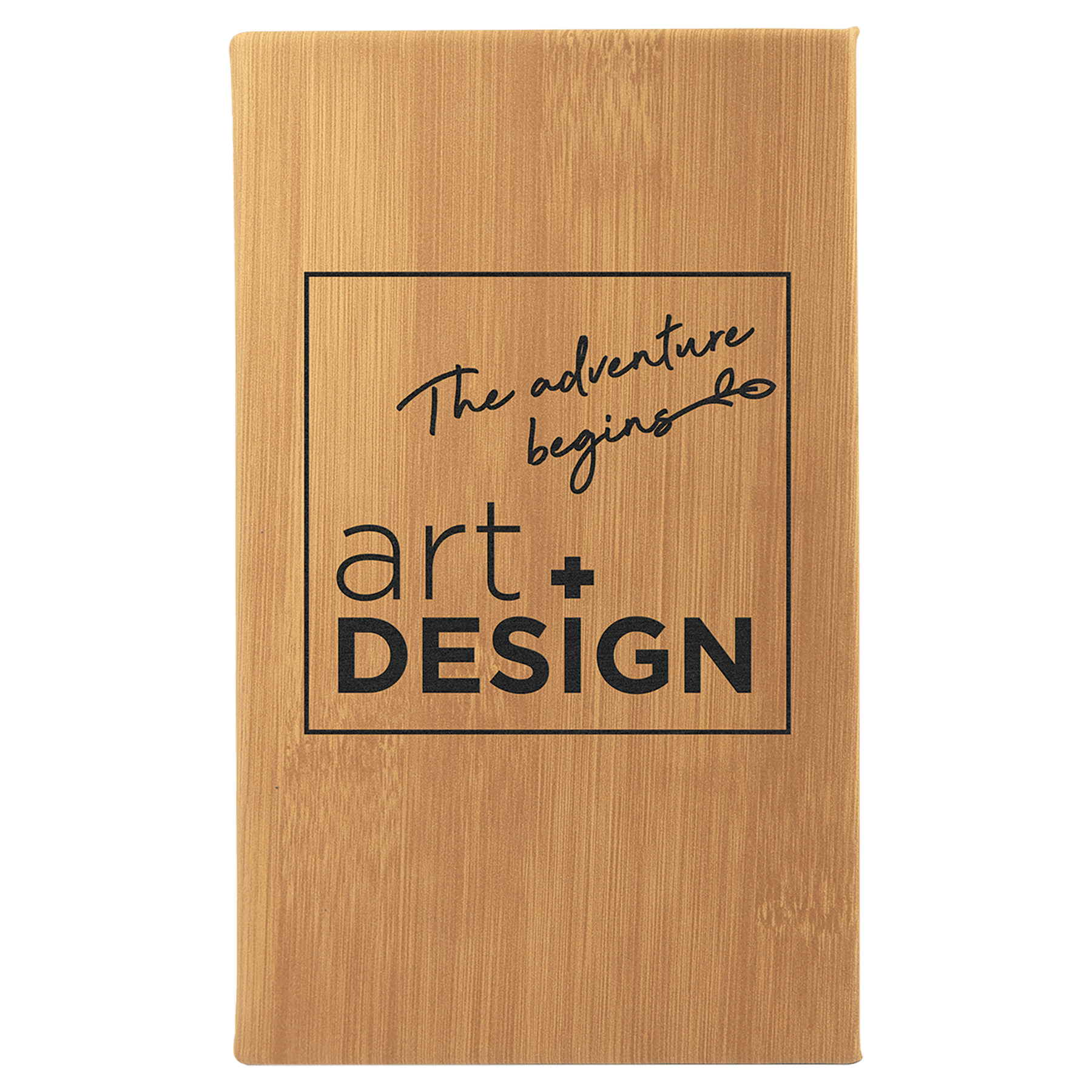 5 1/4" x 8 1/4" Laserable Leatherette Sketch Book with Unlined Notepad - JDS