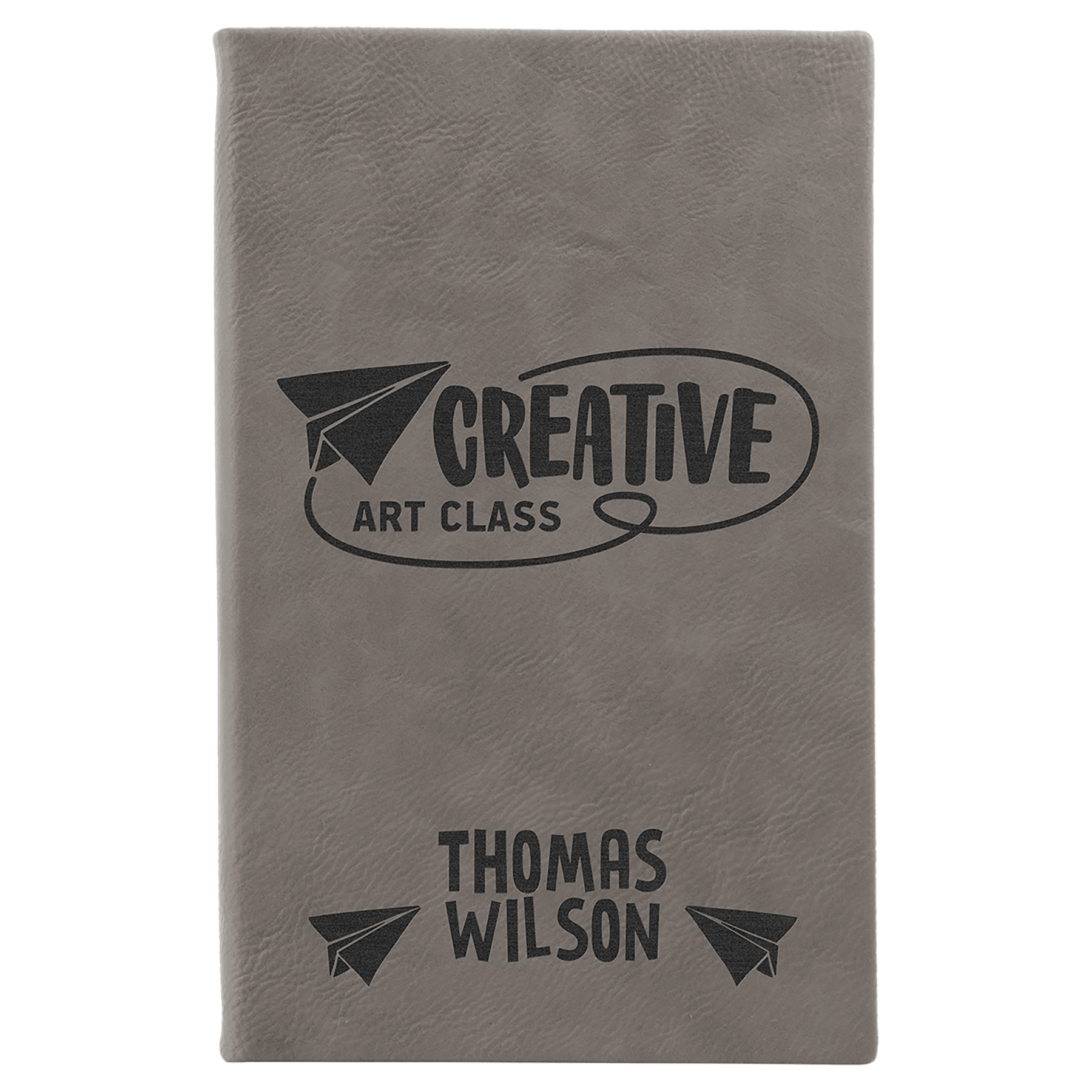 5 1/4" x 8 1/4" Laserable Leatherette Sketch Book with Unlined Notepad - JDS
