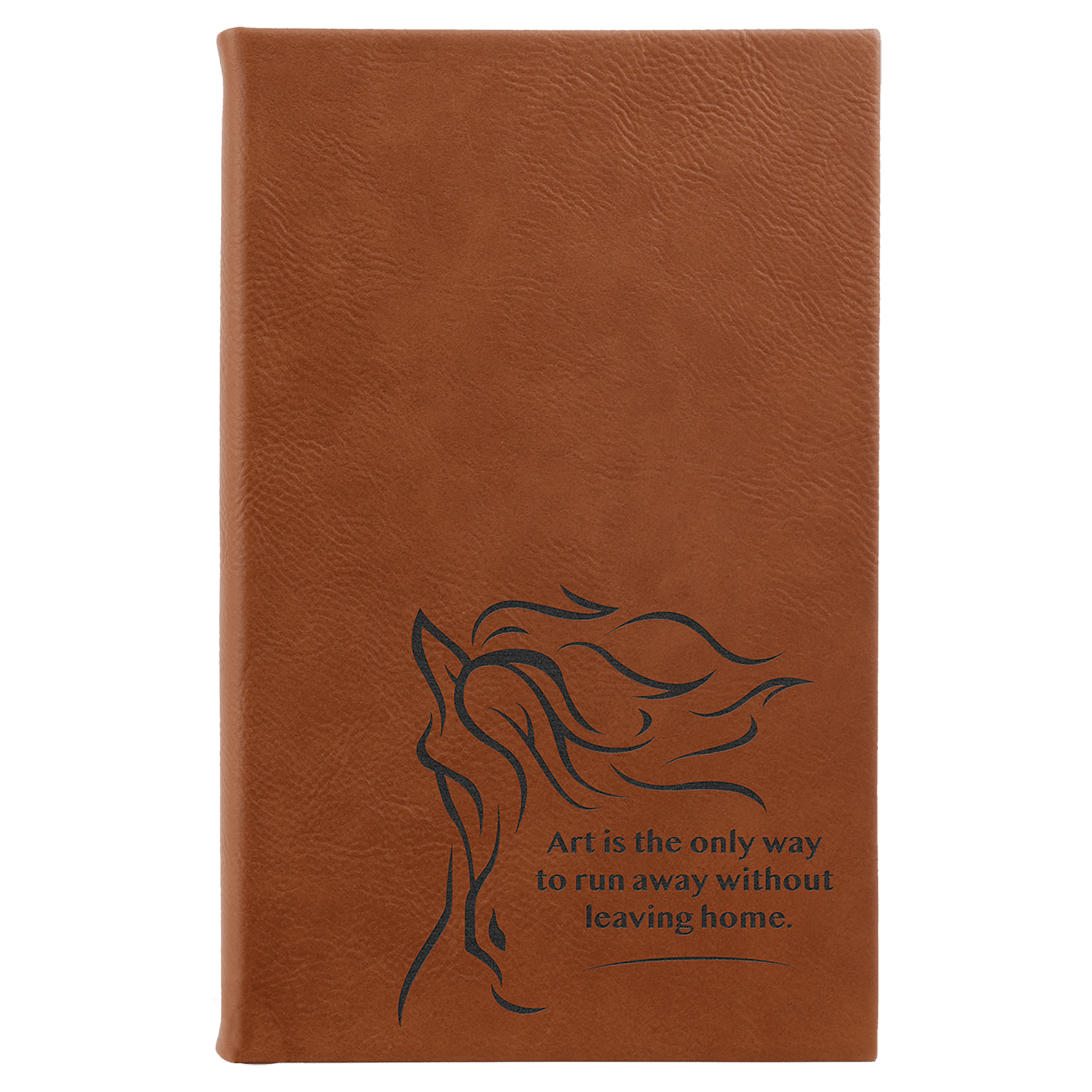 5 1/4" x 8 1/4" Laserable Leatherette Sketch Book with Unlined Notepad - JDS