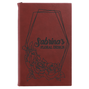 5 1/4" x 8 1/4" Rose Laserable Leatherette Sketch Book with Unlined Notepad - GFT2216 - Austin Print Co.
