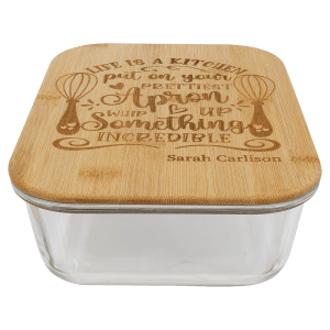 50 oz. Rectangle Glass Container with Bamboo Lid - GSC104 - Austin Print Co.