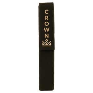 6 1/2" x 1" Black/Gold Laserable Leatherette Single Pen Case - CS112A - Austin Print Co.