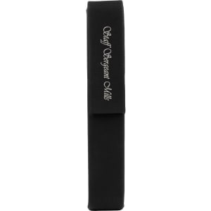 6 1/2" x 1" Black/Silver Laserable Leatherette Single Pen Case - CS118 - Austin Print Co.