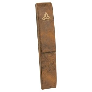 6 1/2" x 1" Rustic/Gold Laserable Leatherette Single Pen Case - CS130 - Austin Print Co.
