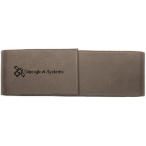 6 1/2" x 2" Gray Laserable Leatherette Double Pen Case - CS117 - Austin Print Co.