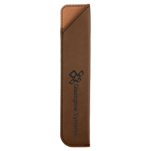 6 1/4" Dark Brown Laserable Leatherette Pen Sleeve - CS121 - Austin Print Co.