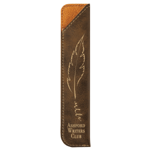 6 1/4" Rustic/Gold Laserable Leatherette Pen Sleeve - CS129 - Austin Print Co.