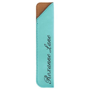 6 1/4" Teal Laserable Leatherette Pen Sleeve - CS132 - Austin Print Co.