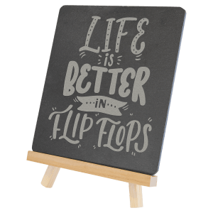 6 3/4" x 7 3/4" Wood/Slate Easel - SLT085 - Austin Print Co.