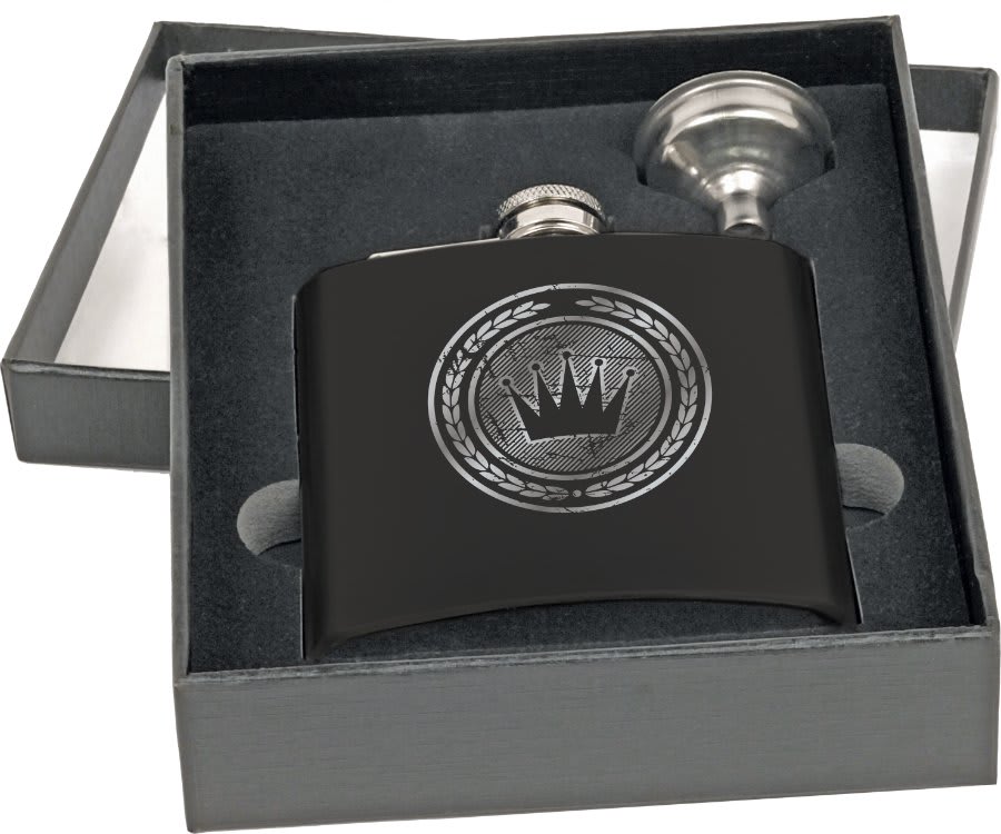 6 oz. Flask Set in Black Presentation Box - JDS