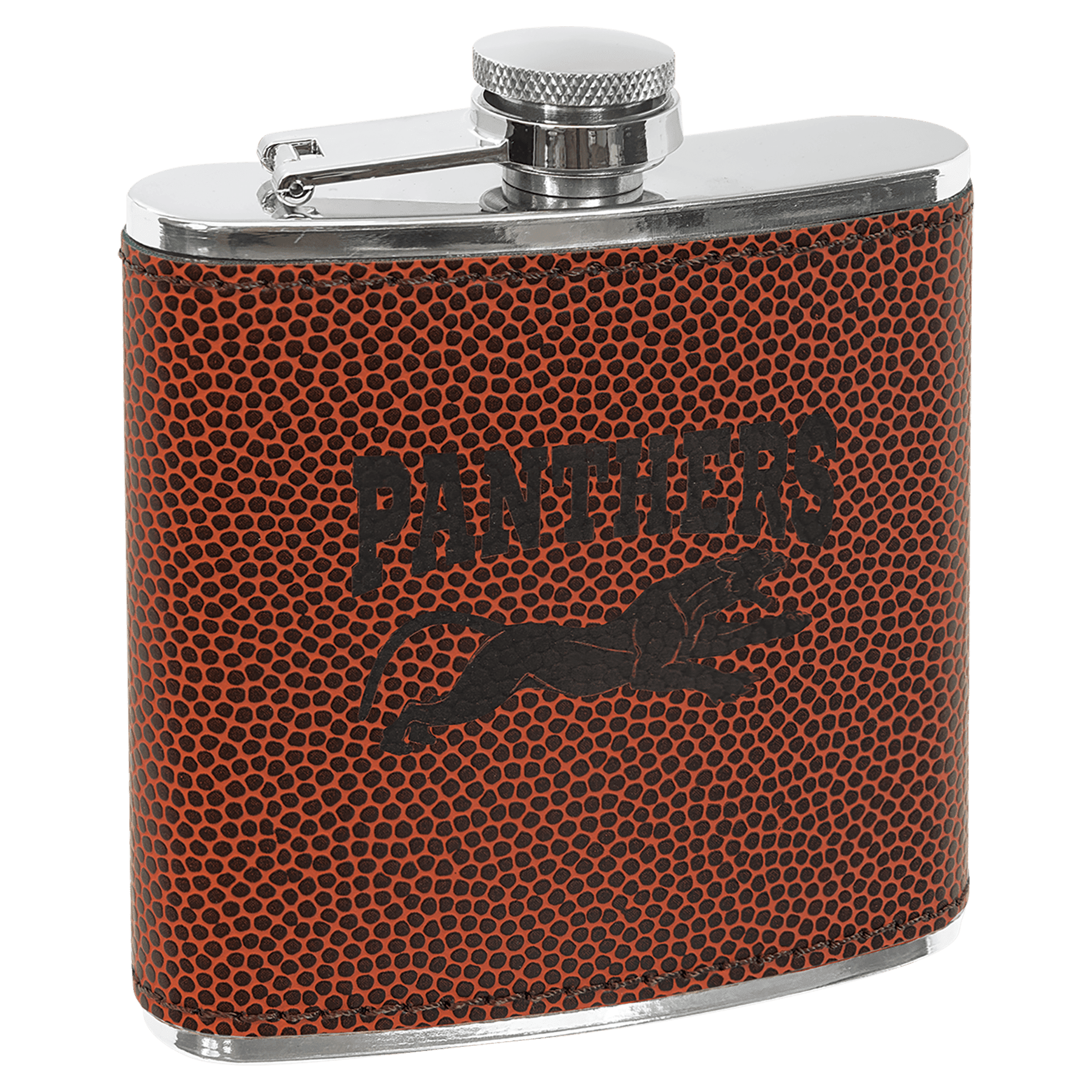 6 oz. Laserable Leatherette Stainless Steel Flask - JDS