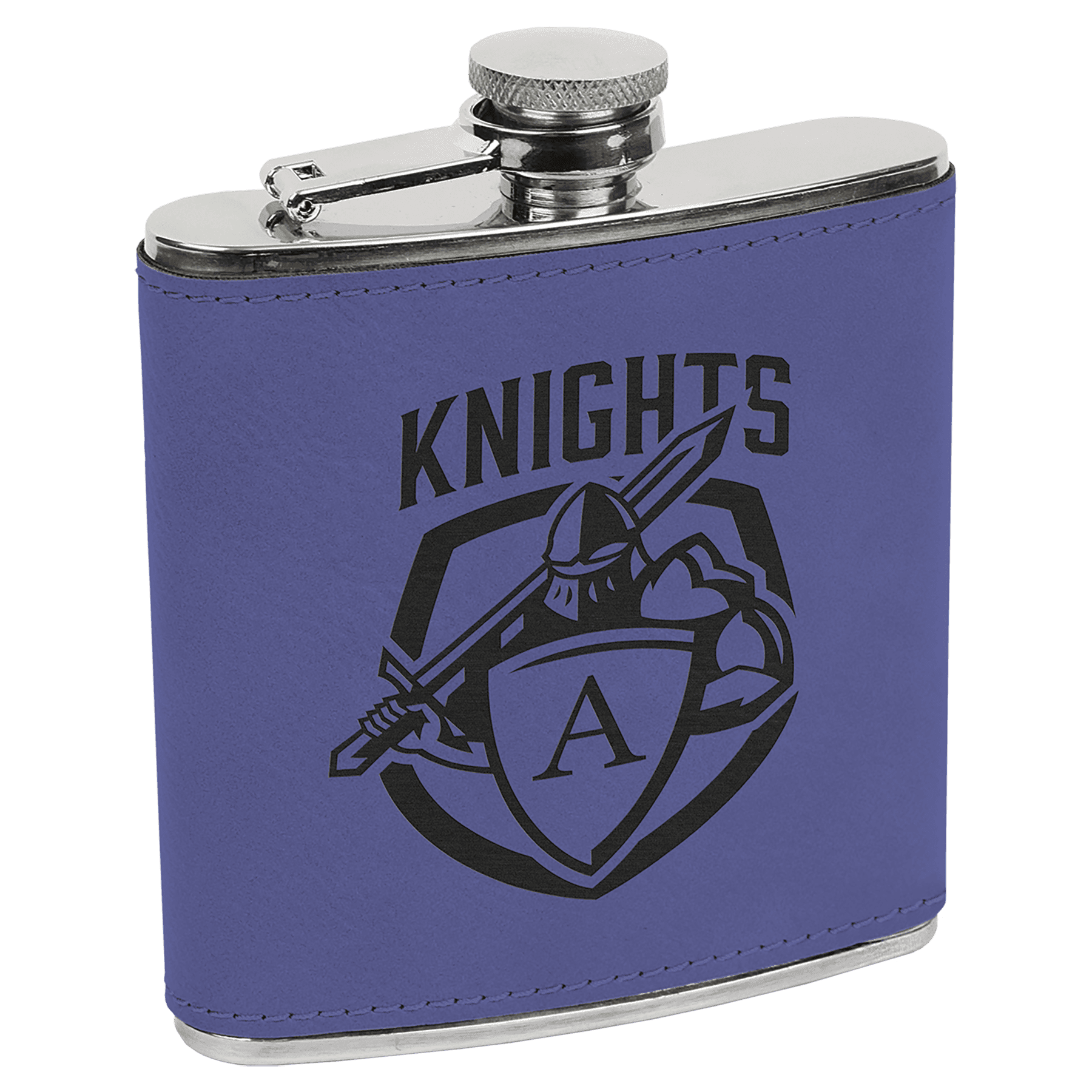 6 oz. Laserable Leatherette Stainless Steel Flask - JDS