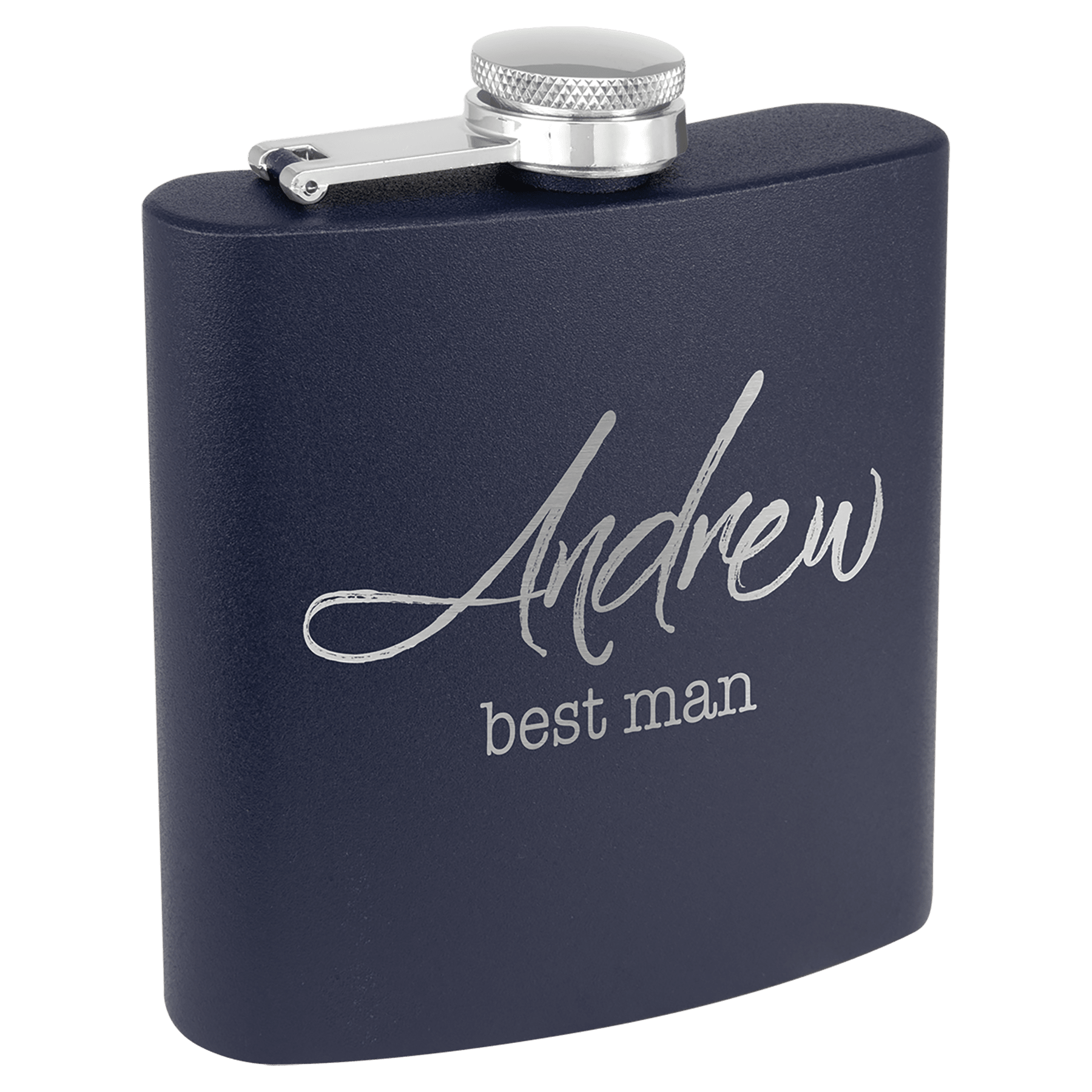 6 oz. Matte Powder Coated Laserable Stainless Steel Flask - JDS