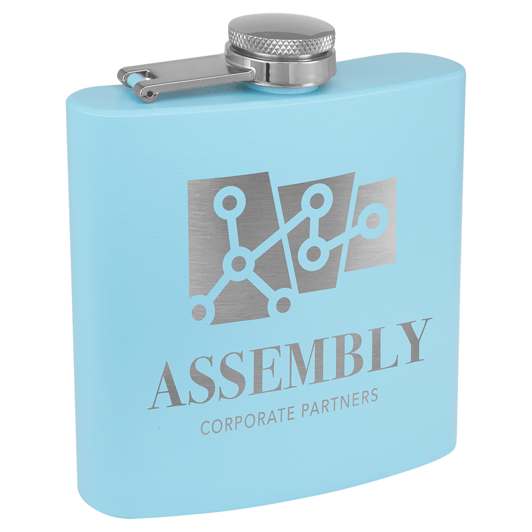 6 oz. Matte Powder Coated Laserable Stainless Steel Flask - JDS