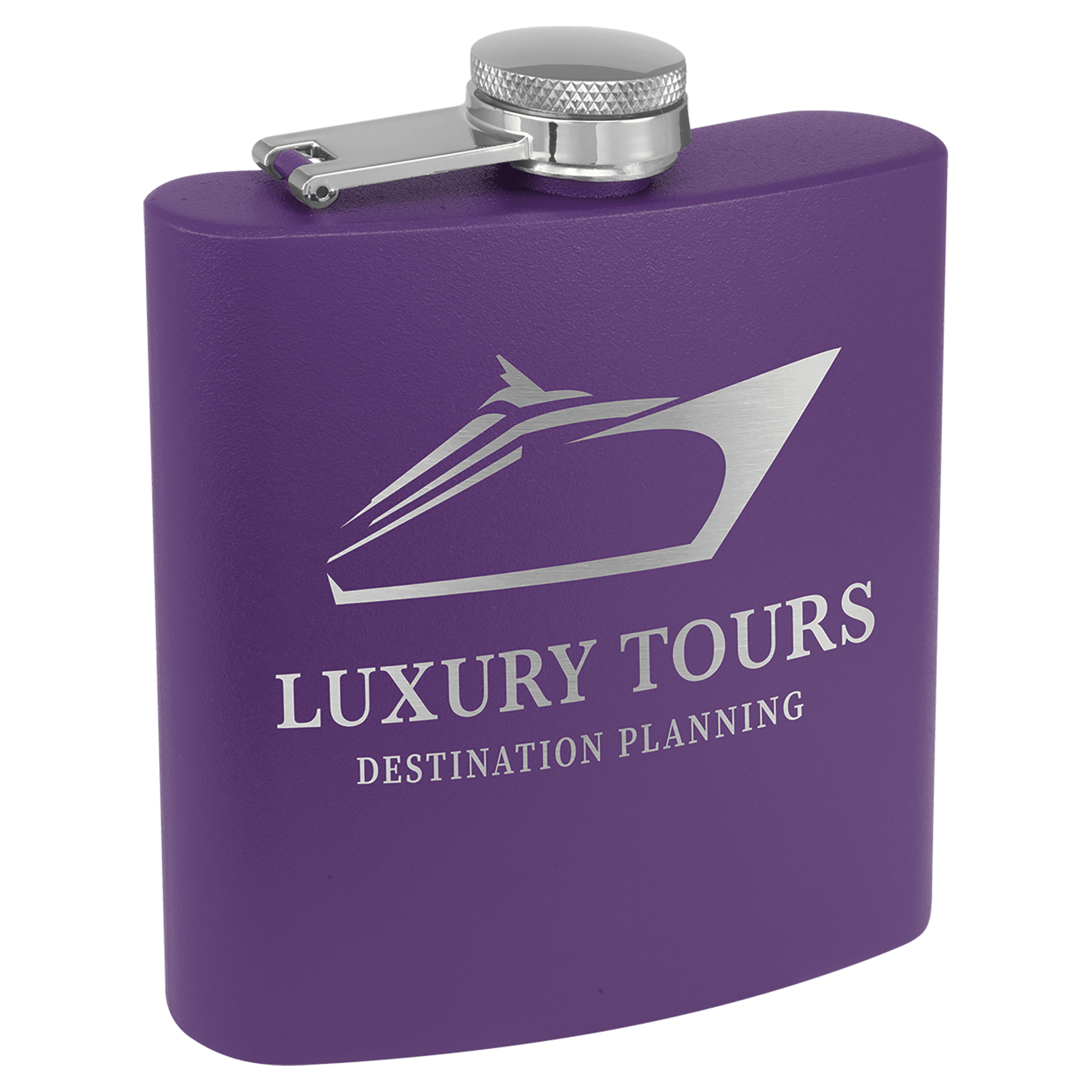 6 oz. Matte Powder Coated Laserable Stainless Steel Flask - JDS