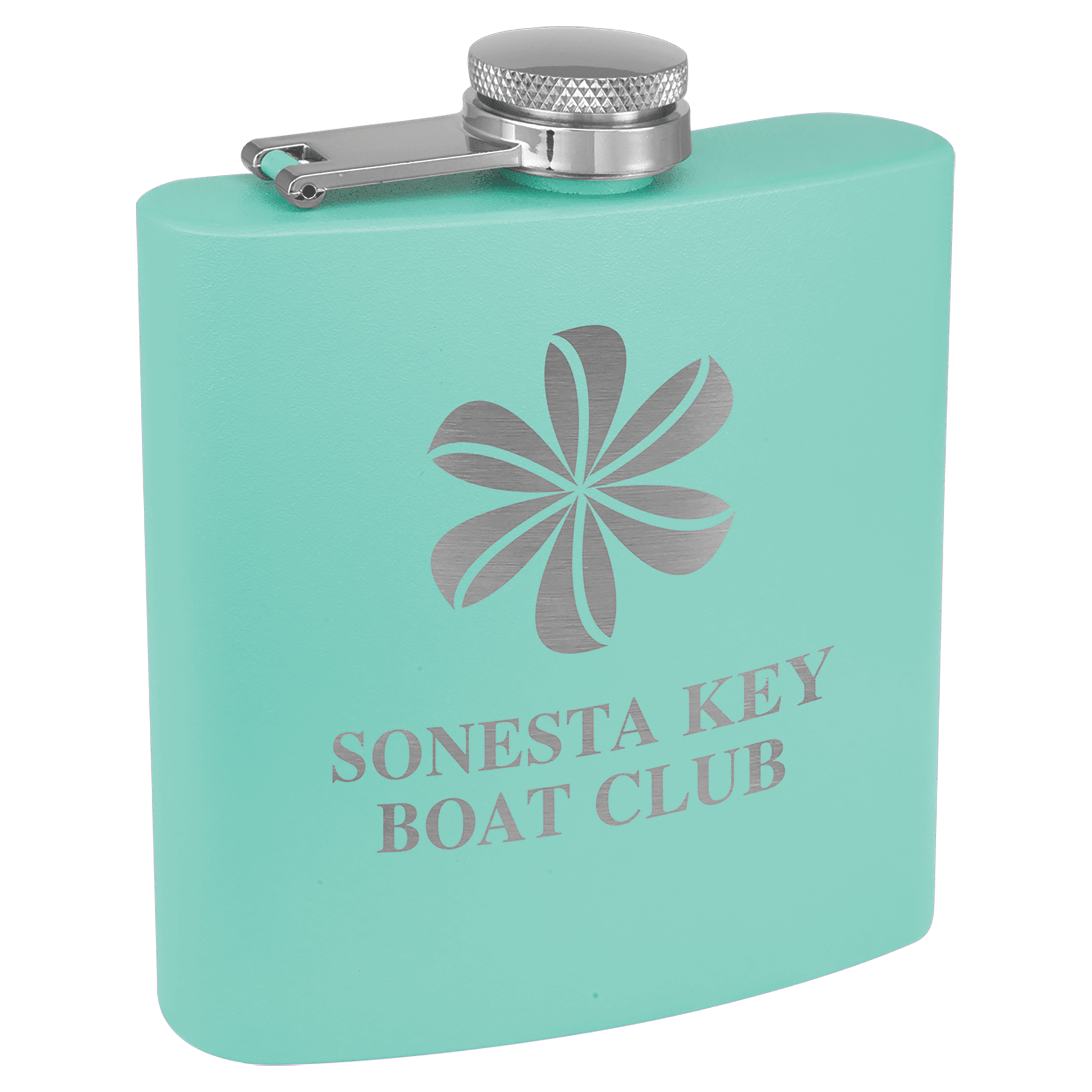 6 oz. Matte Powder Coated Laserable Stainless Steel Flask - JDS