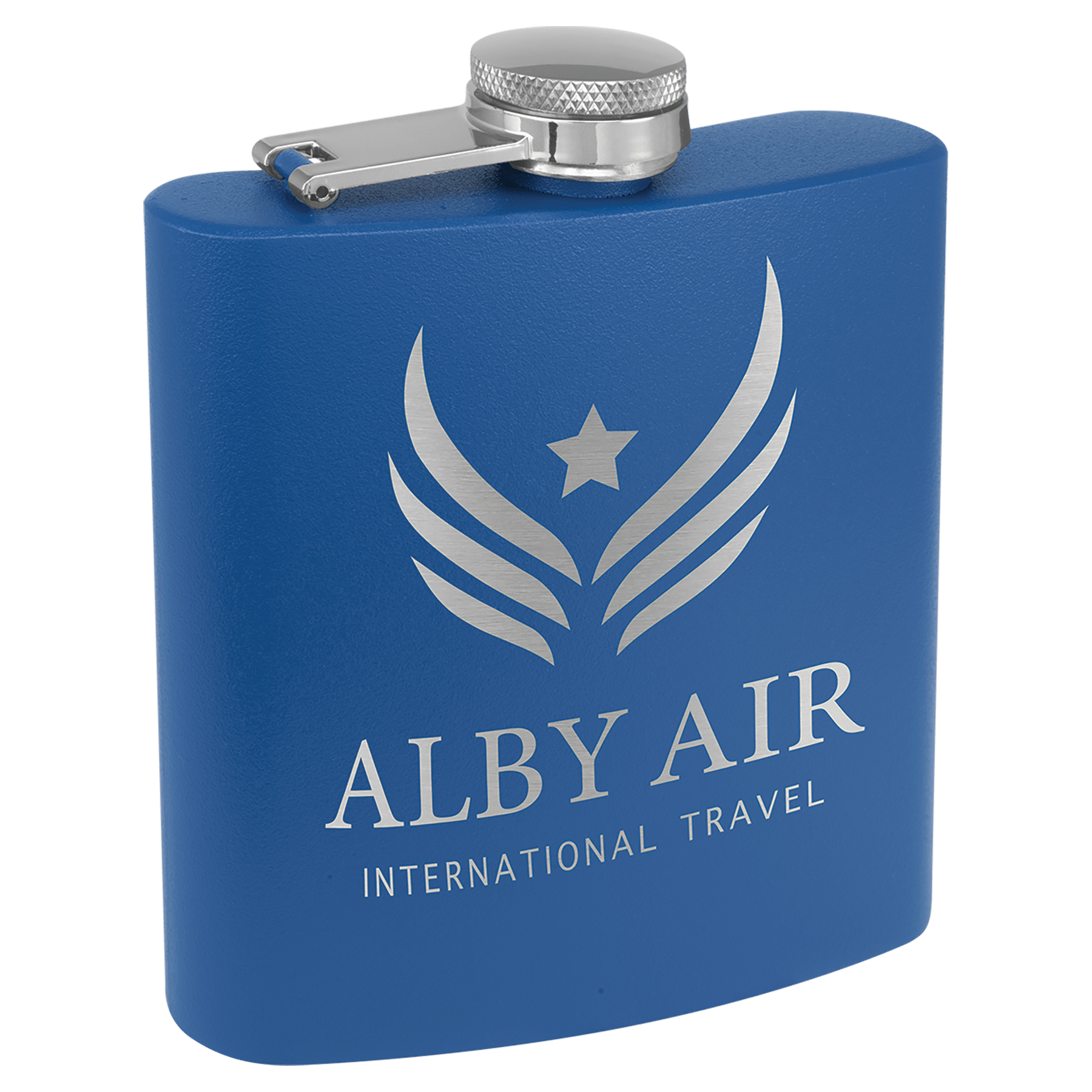 6 oz. Matte Powder Coated Laserable Stainless Steel Flask - JDS
