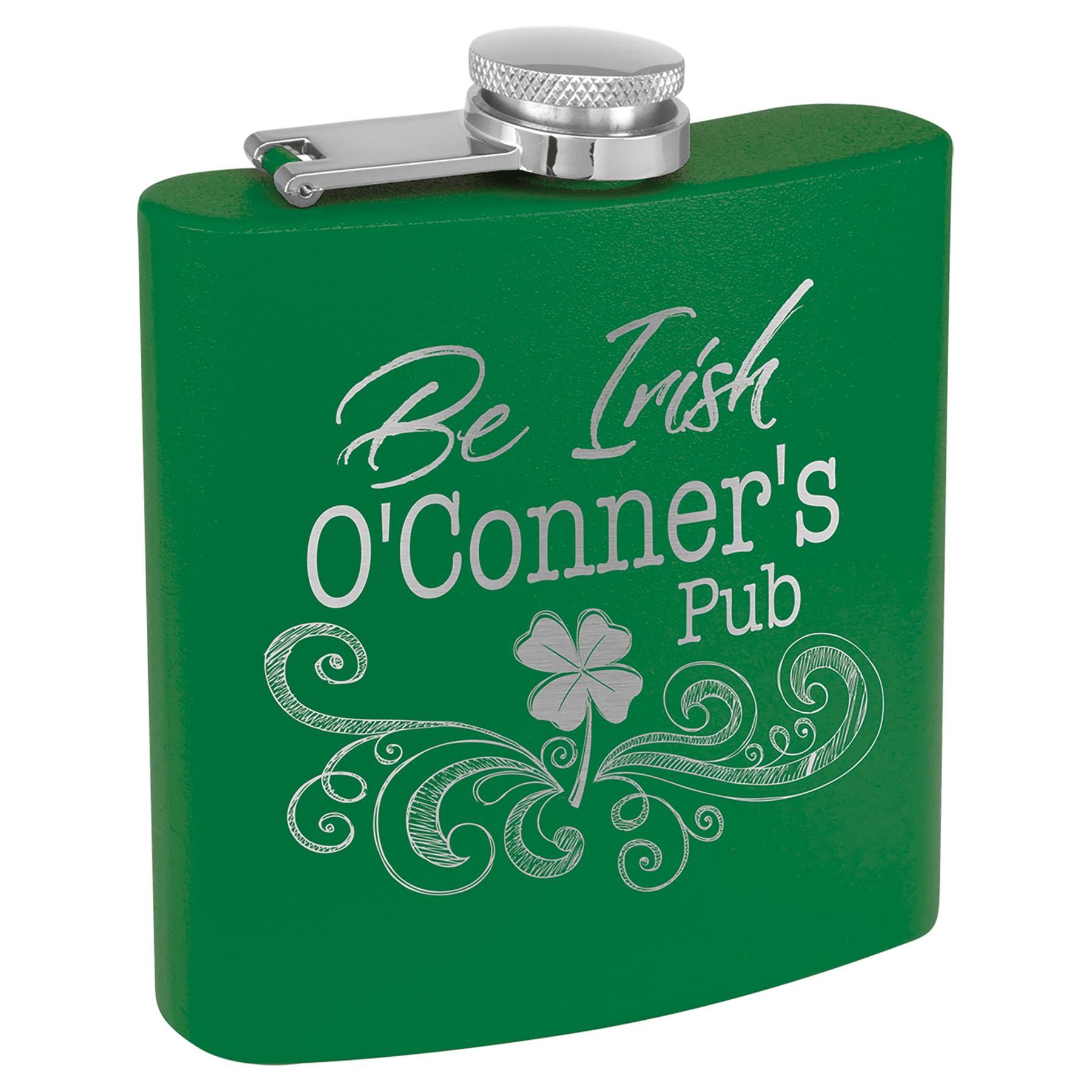 6 oz. Matte Powder Coated Laserable Stainless Steel Flask - JDS