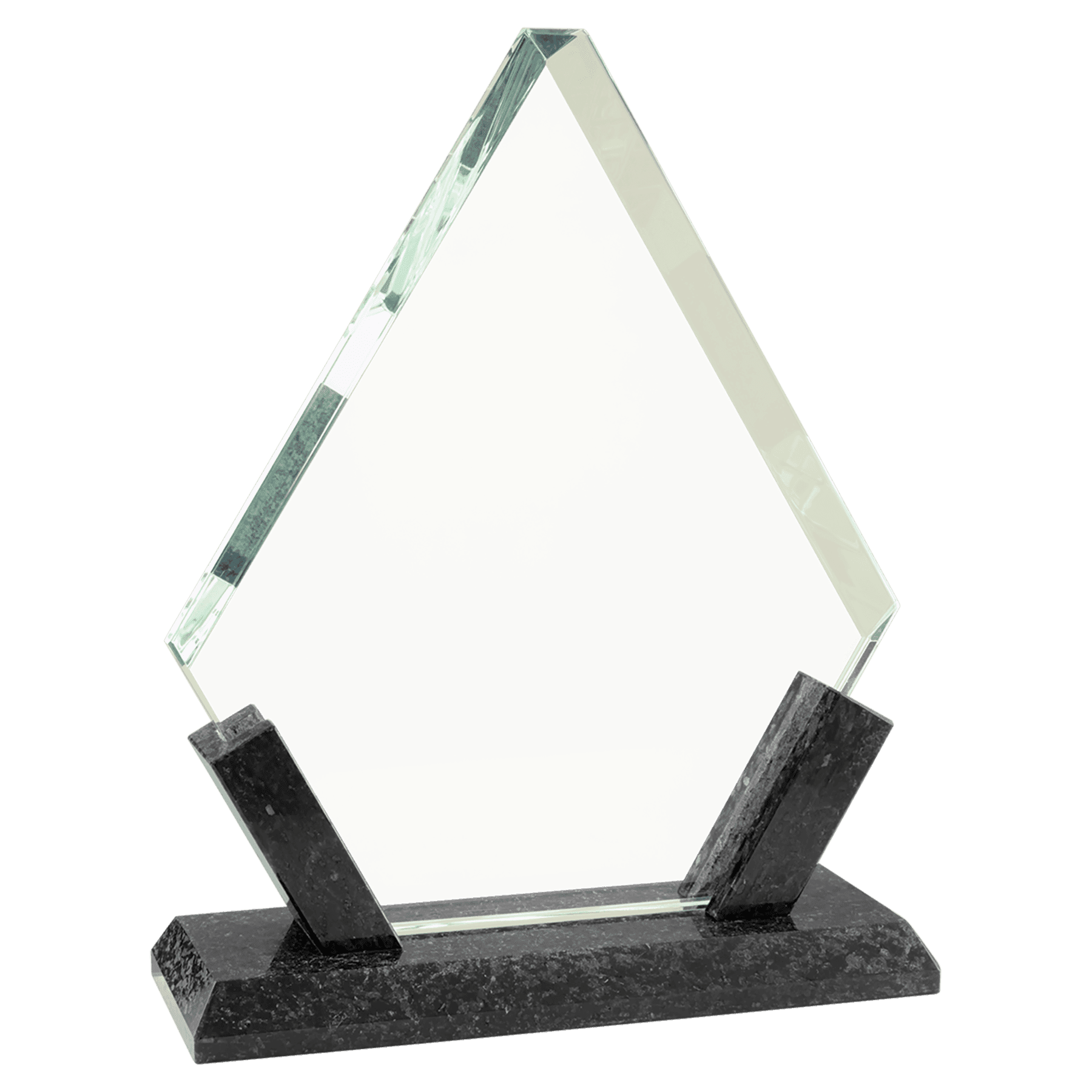 7 1/4" Diamond Glass with Black Marble Base - JDS