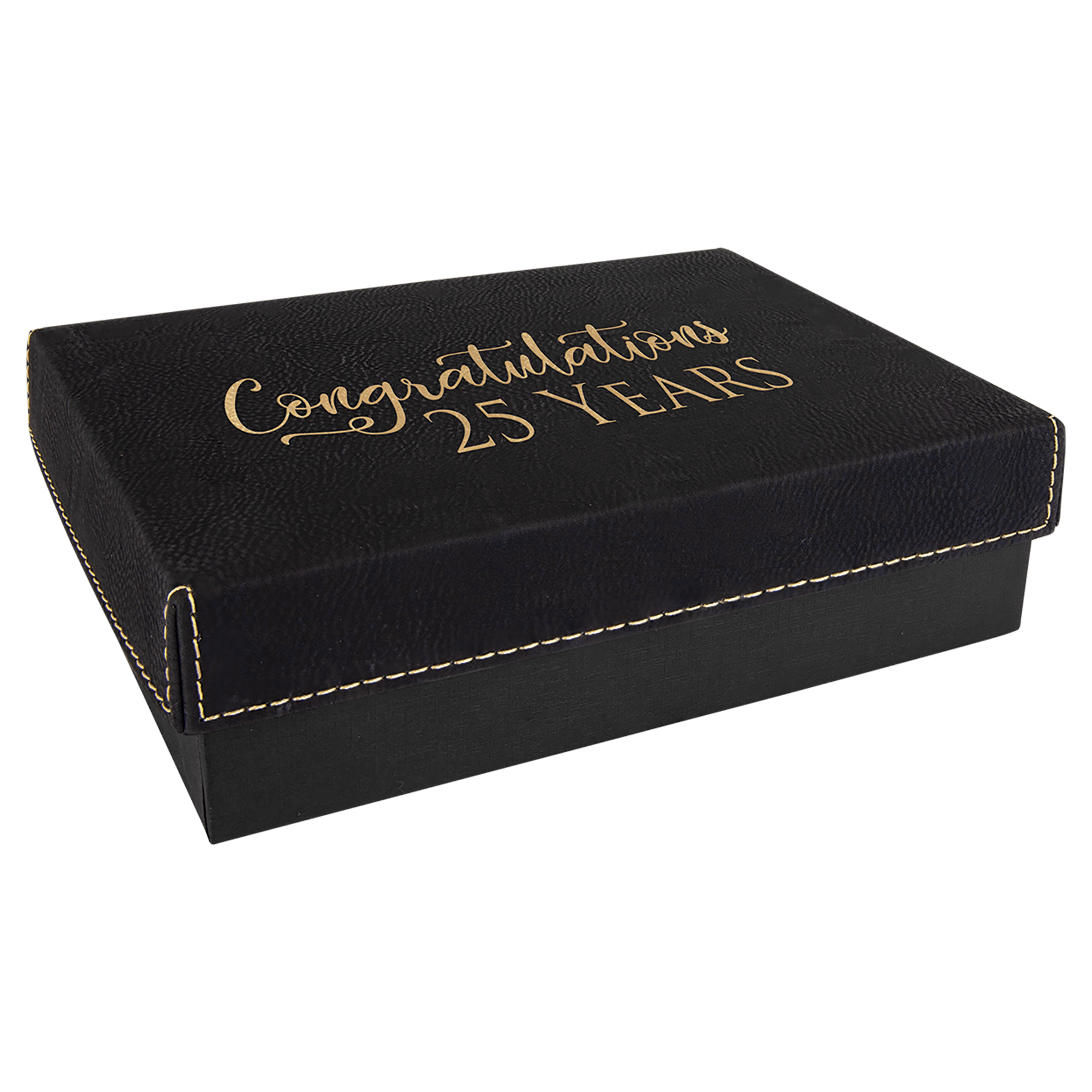 7 3/8" x 5 3/4" Gift Box with Laserable Leatherette Lid - JDS