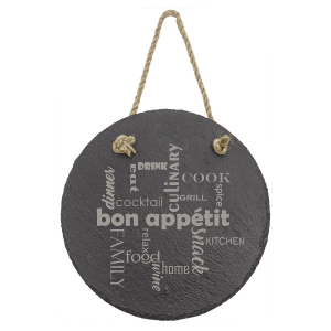 7" Round Slate Decor with Hanger String - SLT020 - Austin Print Co.